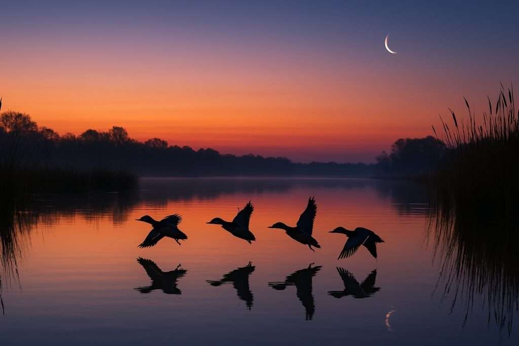 Mallard Ducks Flying