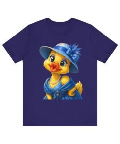 Alternative view of Kiss My Beak Vintage Chic Duck Tee — Cute Blue Dressed-Up Duck Graphic T-Shirt