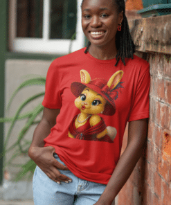 Kiss My Beak Vintage Chic Duck Tee — Cute Red Dressed-Up Duck Graphic T-Shirt