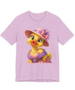 Alternative view of My Beak Vintage Chic Duck Tee — Cute Lilac Dressed-Up Duck Graphic T-Shirt