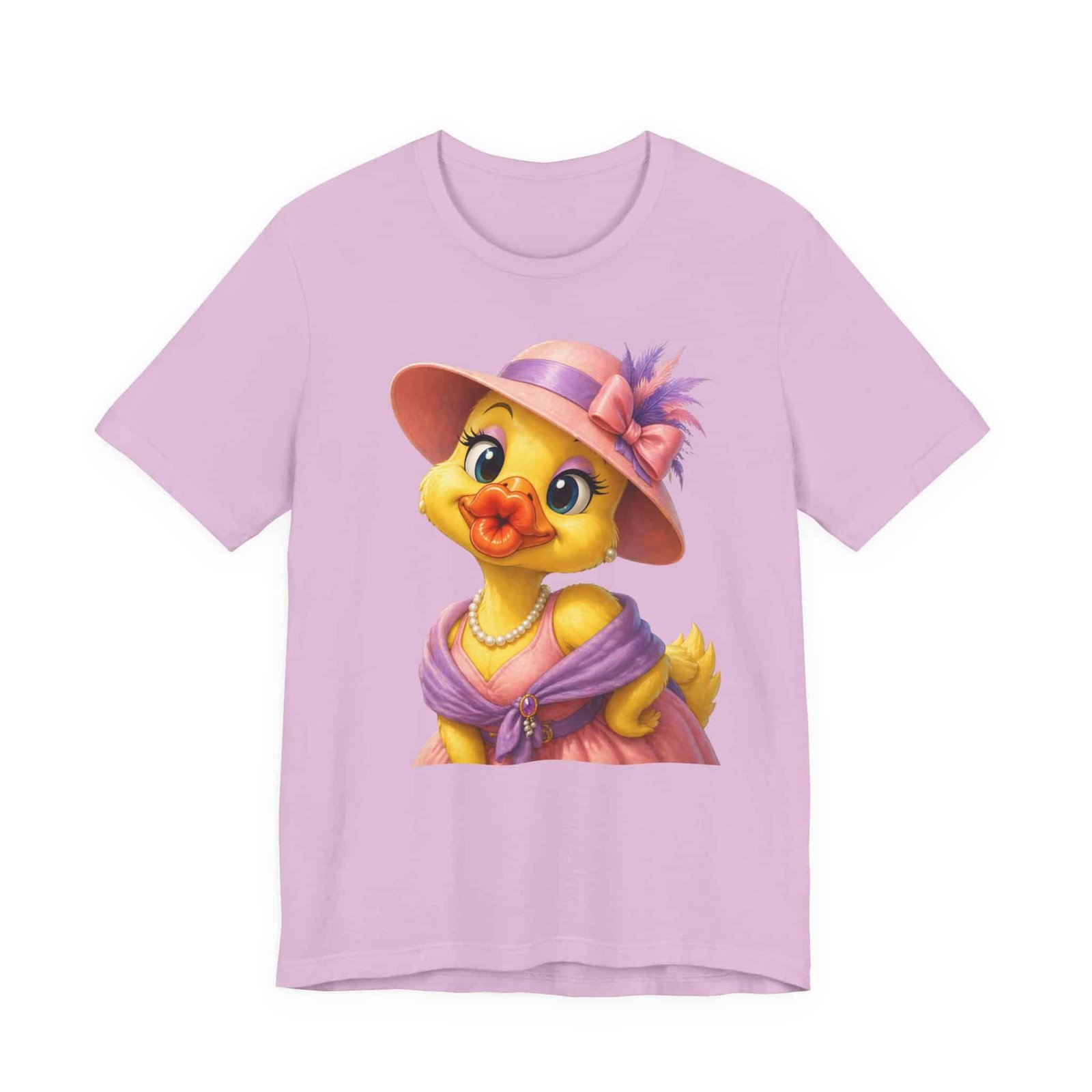 My Beak Vintage Chic Duck Tee — Cute Lilac Dressed-Up Duck Graphic T-Shirt