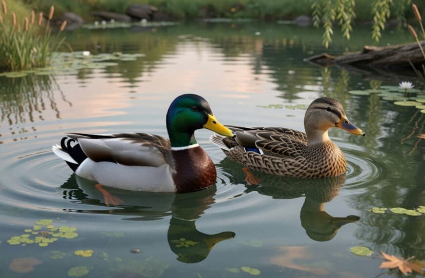 Male and Female Mallard Ducks